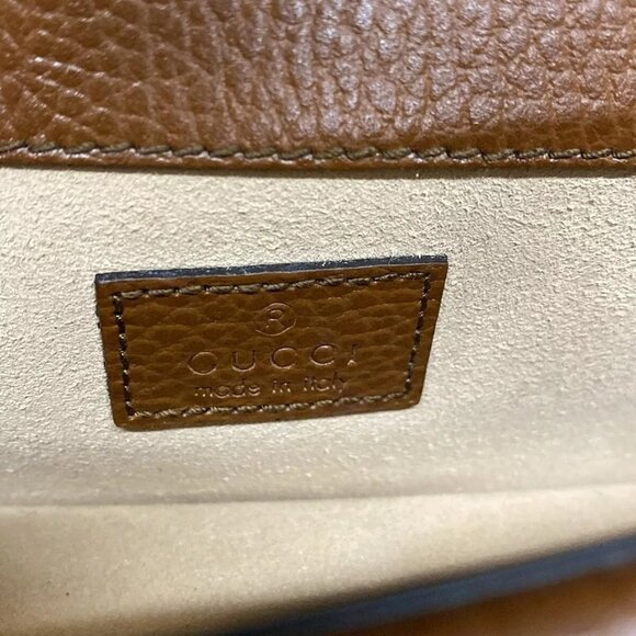 GUCCI Dionysus GG Super Mini Bag Navy Beige Dark Brown Denim Leather 1208-101424 - Picture 13 of 14